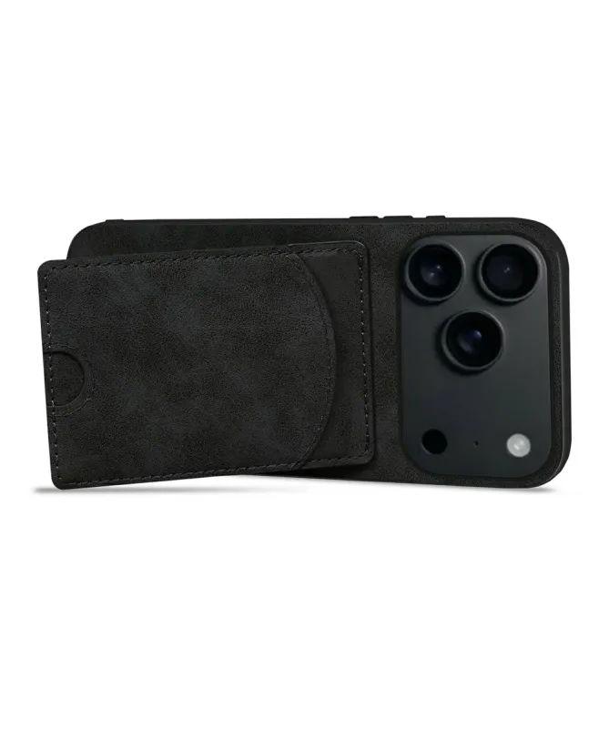 Coque iPhone 17 Pro Max | Étui Cuir Carte & Support