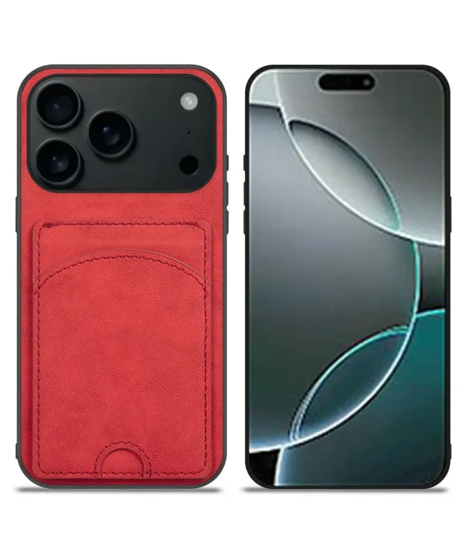 Coque iPhone 17 Pro Max | Étui Cuir Carte & Support