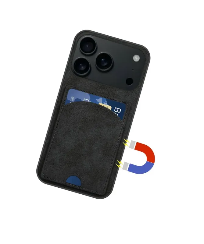 Coque iPhone 17 Pro Max | Étui Cuir Carte & Support