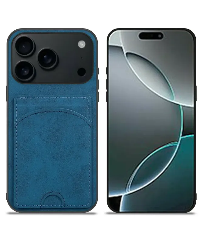 Coque iPhone 17 Pro Max | Étui Cuir Carte & Support