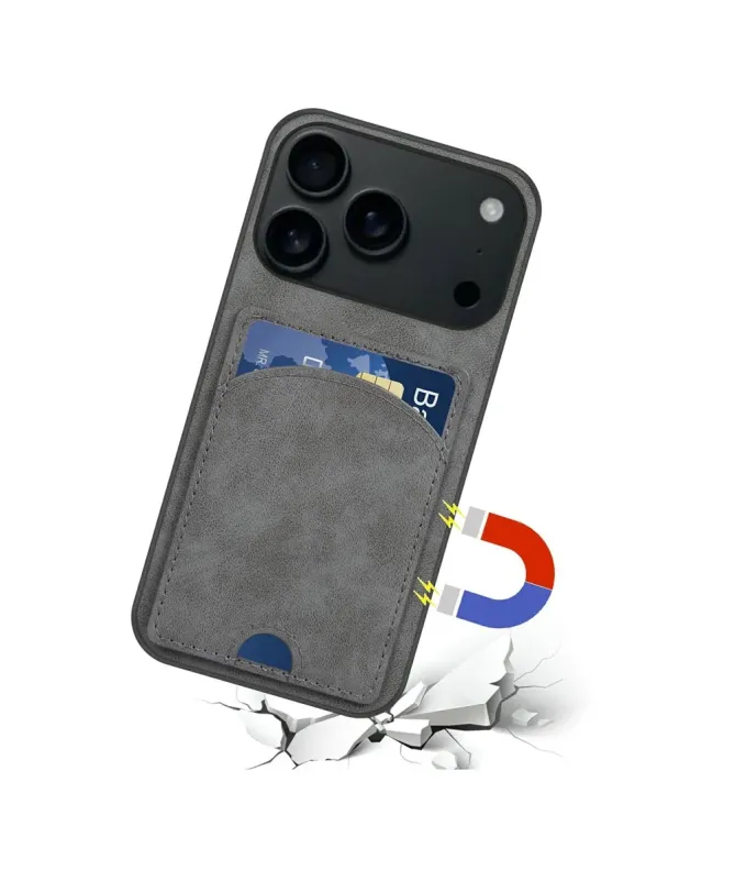 Coque iPhone 17 Pro Max | Étui Cuir Carte & Support