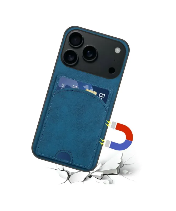 Coque iPhone 17 Pro Max | Étui Cuir Carte & Support