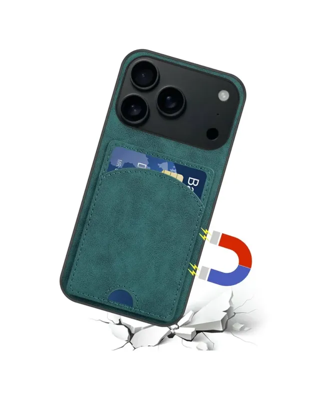Coque iPhone 17 Pro Max | Étui Cuir Carte & Support