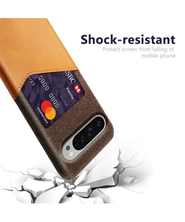 Coque Google Pixel 10 / 10 Pro Texture Tissu et Porte-carte | TÄCKA Marron - photo 2