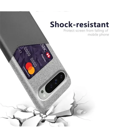 Coque Google Pixel 10 / 10 Pro Texture Tissu et Porte-carte | TÄCKA Gris Foncé - photo 14