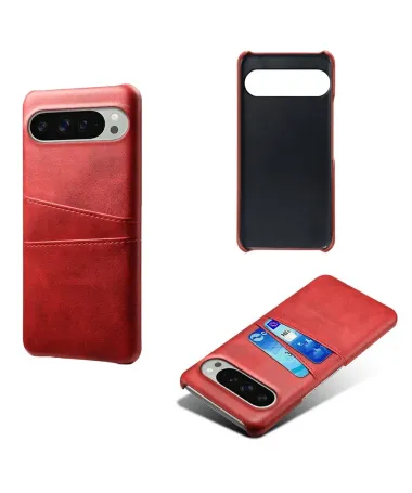 Coque Google Pixel 10 / 10 Pro Porte Cartes Simili Cuir Basique Rouge - photo 8