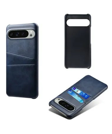 Coque Google Pixel 10 / 10 Pro Porte Cartes Simili Cuir Basique Bleu marine - photo 14