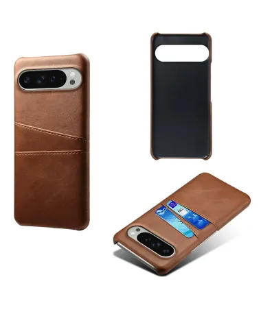 Coque Google Pixel 10 / 10 Pro Porte Cartes Simili Cuir Basique Marron - photo 26