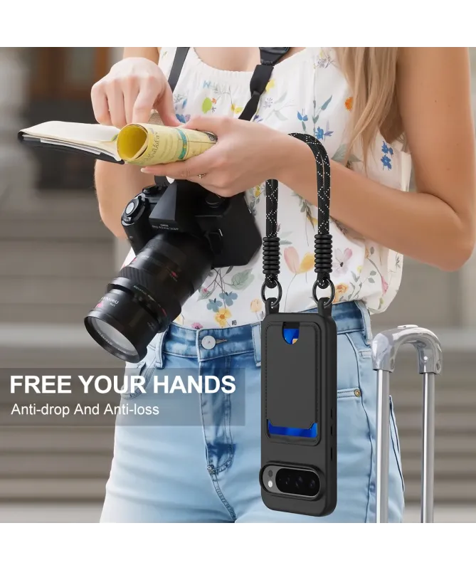 Coque avec Mini Cordon Google Pixel 10 Pro Silicone et Porte-carte