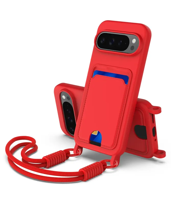 Coque avec Mini Cordon Google Pixel 10 Pro Silicone et Porte-carte