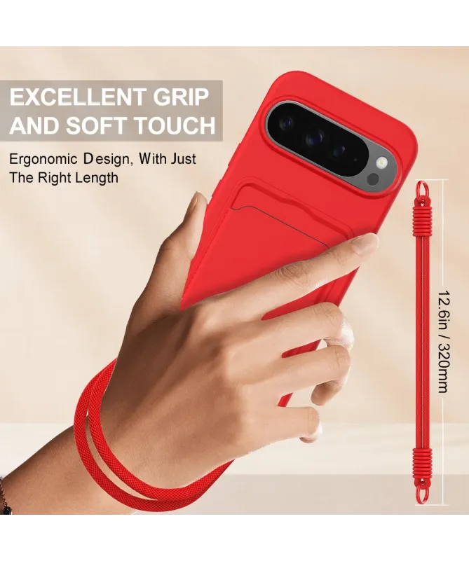Coque avec Mini Cordon Google Pixel 10 Pro Silicone et Porte-carte