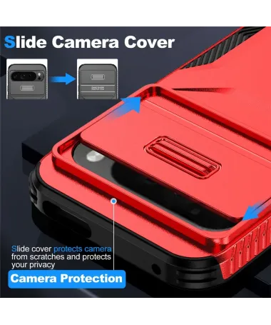 Coque Google Pixel 10 Pro / 10 CamShield Anti-Choc Sécurité Caméra Rouge - photo 17