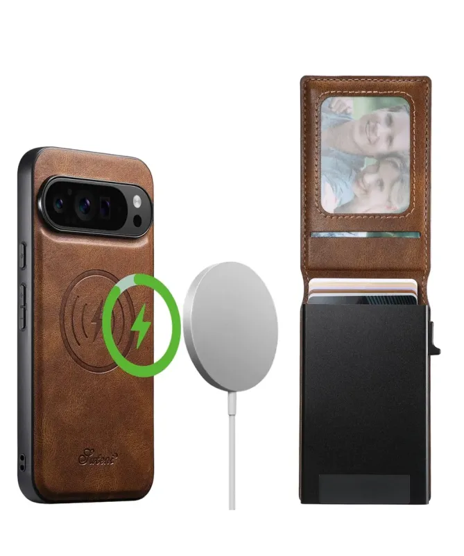 Coque Google Pixel 10 Pro / 10 Cuir Cireux et Portefeuille Pop-up