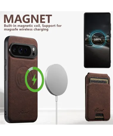 Coque Google Pixel 10 Pro / 10 Portefeuille Magnétique H16 Marron - photo 20