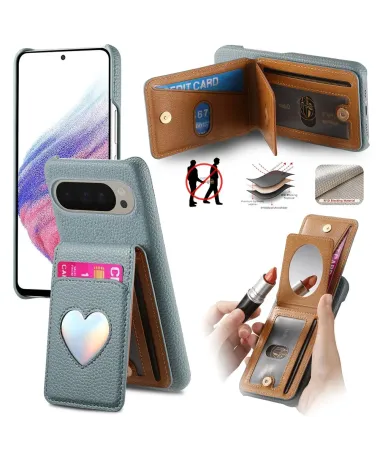 Coque Google Pixel 10 Pro / 10 avec Portefeuille et Miroir Bleu clair - photo 26