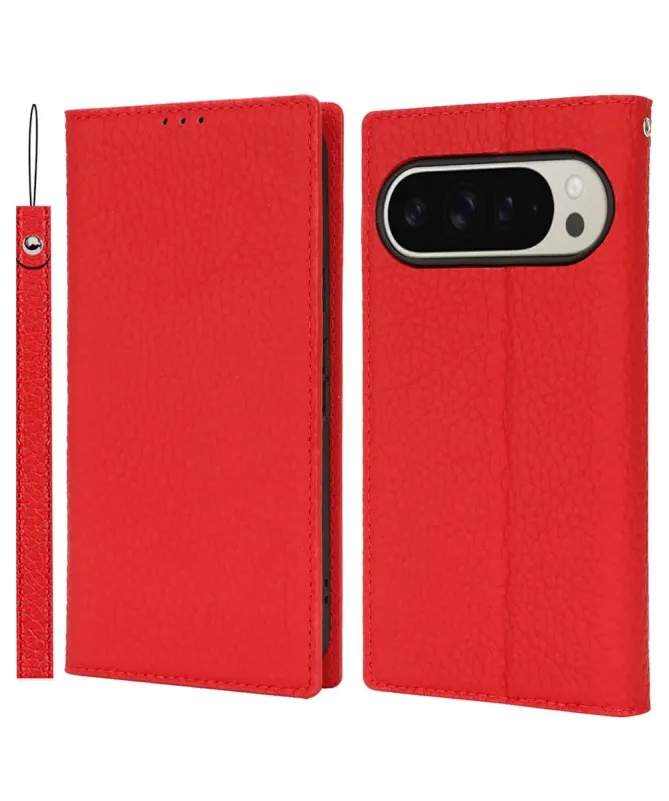 Housse Google Pixel 10 Pro / 10 cuir grainé avec lanière