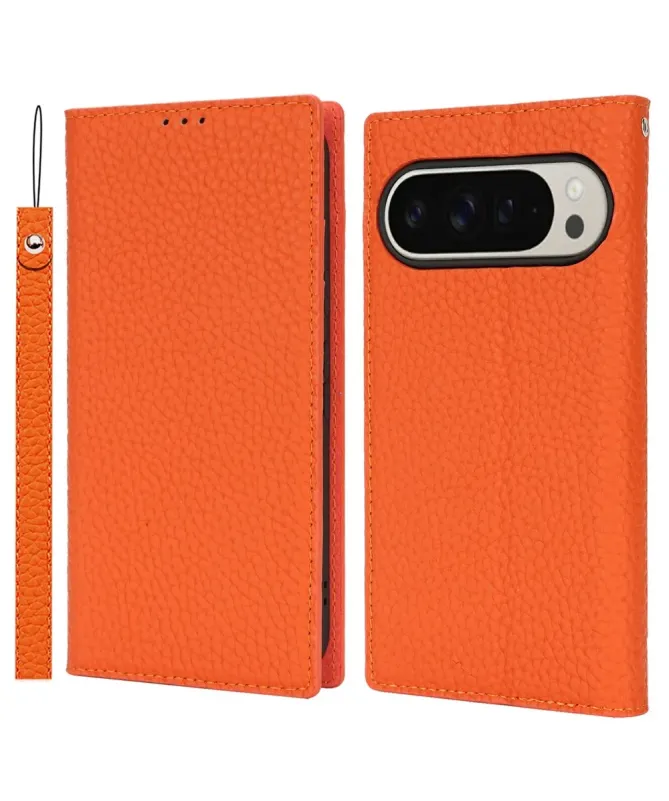 Housse Google Pixel 10 Pro / 10 cuir grainé avec lanière