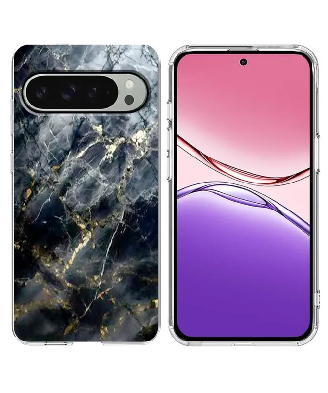 Coque Google Pixel 10 / 10 Pro Marbre Noir et Or