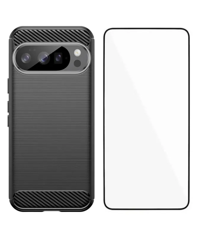 Coque Google Pixel 10 Pro avec Verre Trempé | CARBO Noir