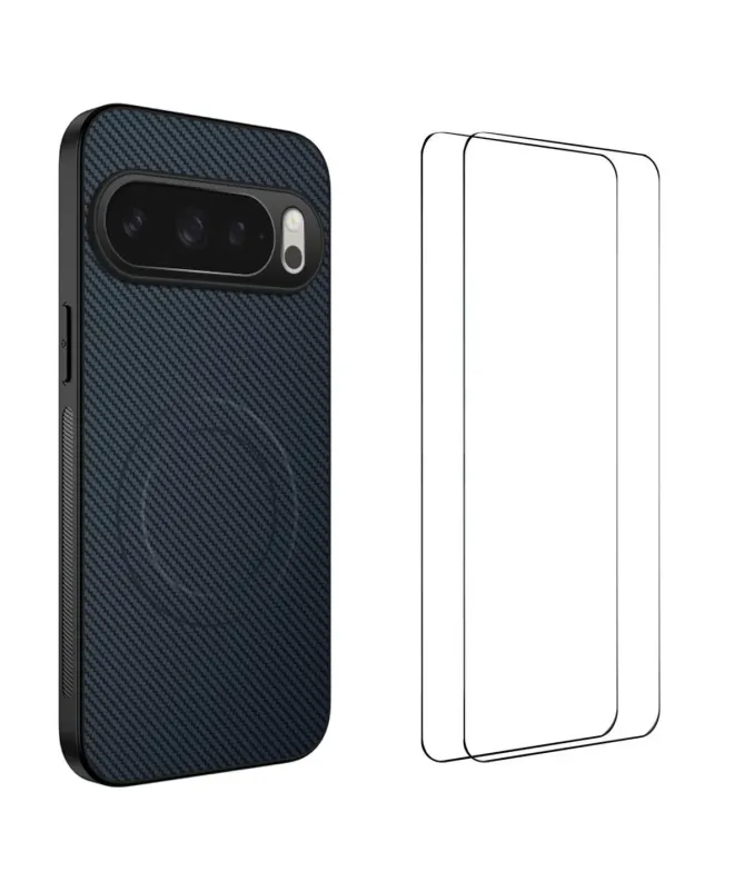 Coque Google Pixel 10 Pro Carbone Magnétique avec 2 Verres Trempés