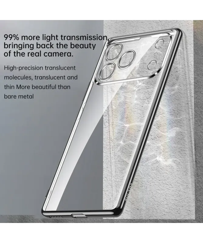 Coque iPhone 17 Pro Max Transparente Contour Métal | CHROME