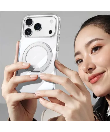 Coque iPhone 17 Pro Max Anneau Support Transparent | KINETIC