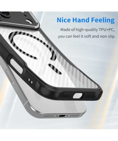 Coque iPhone 17 Pro Max Carbone Antichoc MagSafe