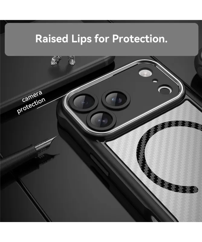 Coque iPhone 17 Pro Max Carbone Antichoc MagSafe