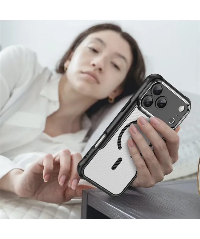 Coque iPhone 17 Pro Max Carbone Antichoc MagSafe