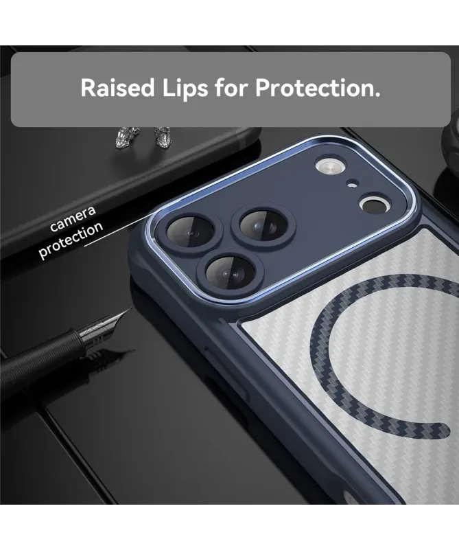 Coque iPhone 17 Pro Max Carbone Antichoc MagSafe