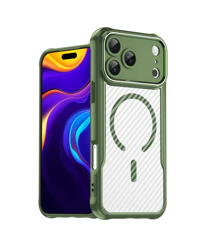 Coque iPhone 17 Pro Max Carbone Antichoc MagSafe