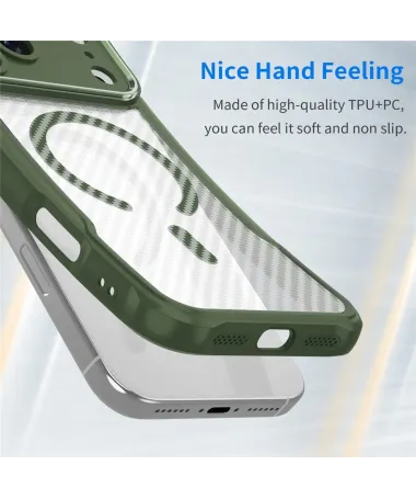 Coque iPhone 17 Pro Max Carbone Antichoc MagSafe Kaki - photo 15