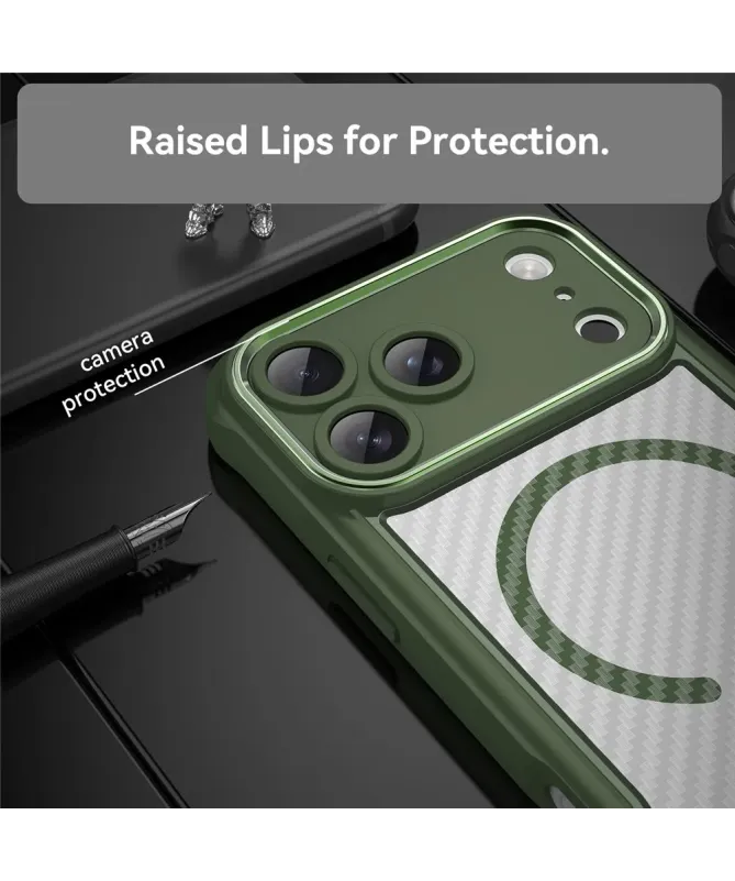 Coque iPhone 17 Pro Max Carbone Antichoc MagSafe