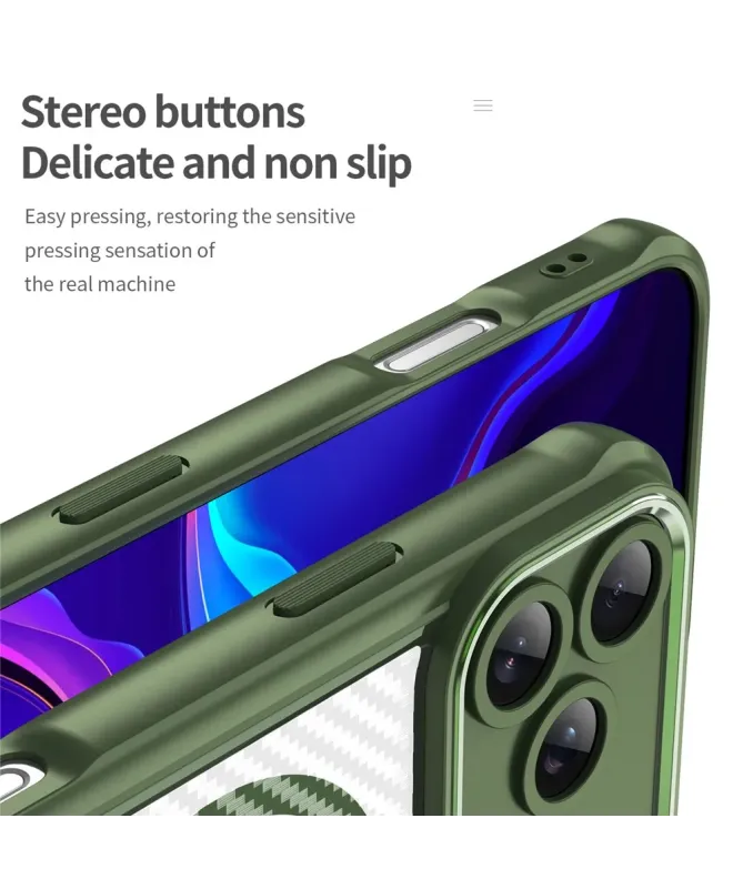 Coque iPhone 17 Pro Max Carbone Antichoc MagSafe