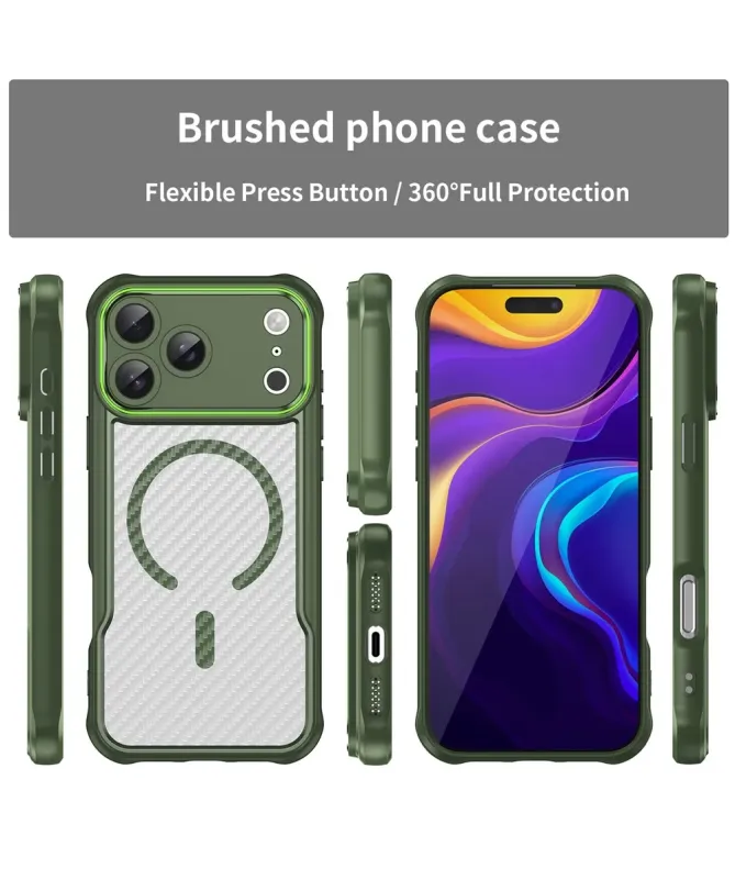 Coque iPhone 17 Pro Max Carbone Antichoc MagSafe