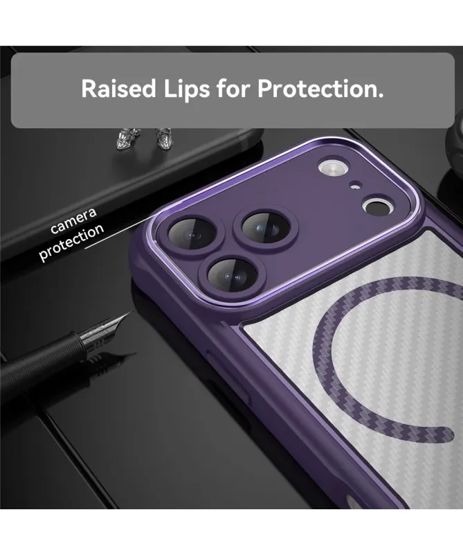 Coque iPhone 17 Pro Max Carbone Antichoc MagSafe