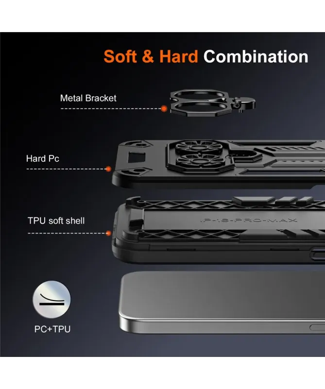 Coque Armure iPhone 17 Pro Max Anneau Support