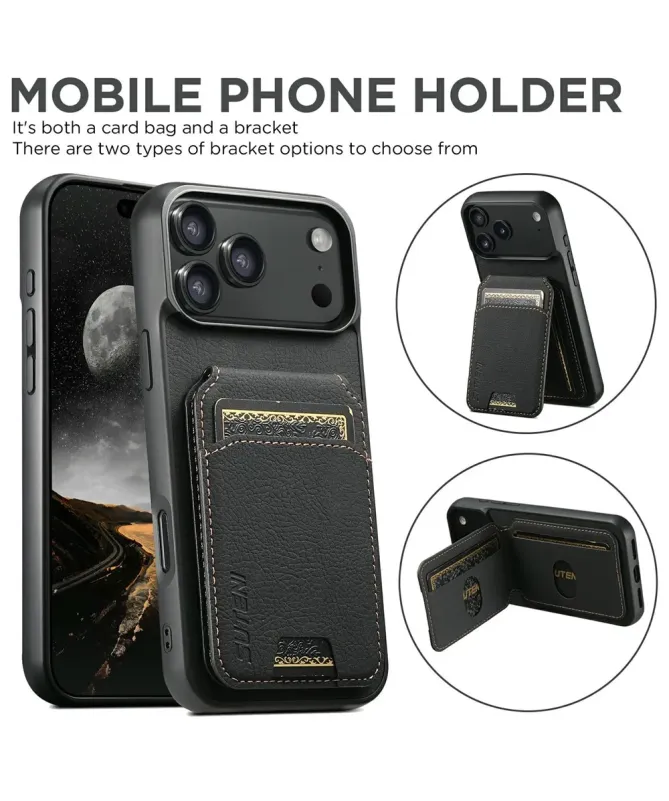 Coque iPhone 17 Pro Max avec Poche pour Cartes et Support