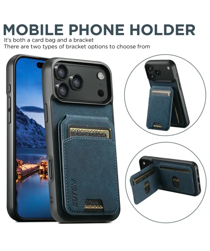 Coque iPhone 17 Pro Max avec Poche pour Cartes et Support