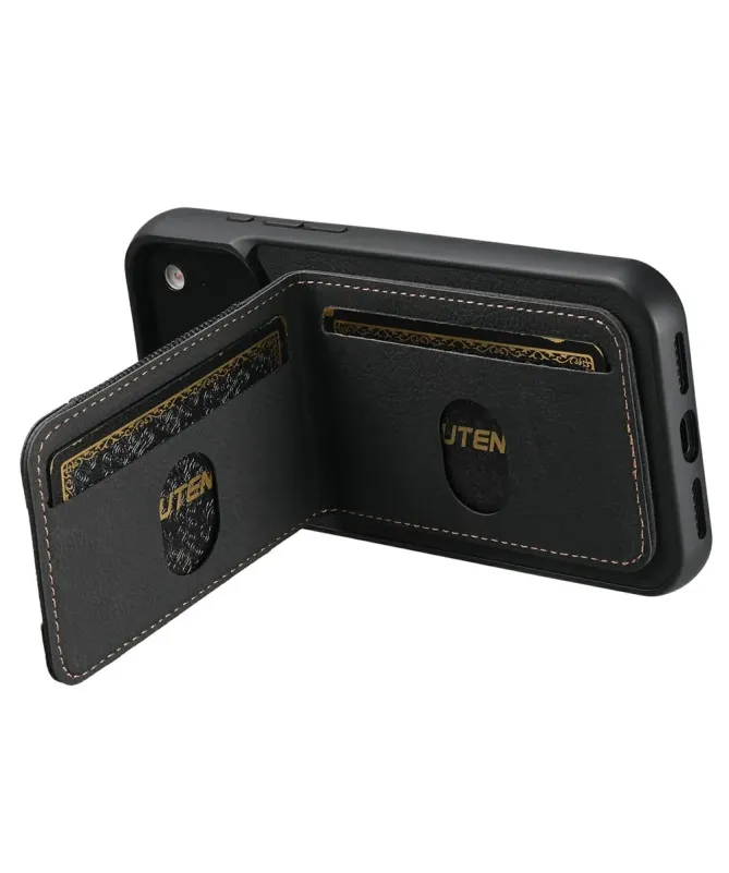 Coque iPhone 17 Pro Max avec Rabat Porte-Carte et Support | H03