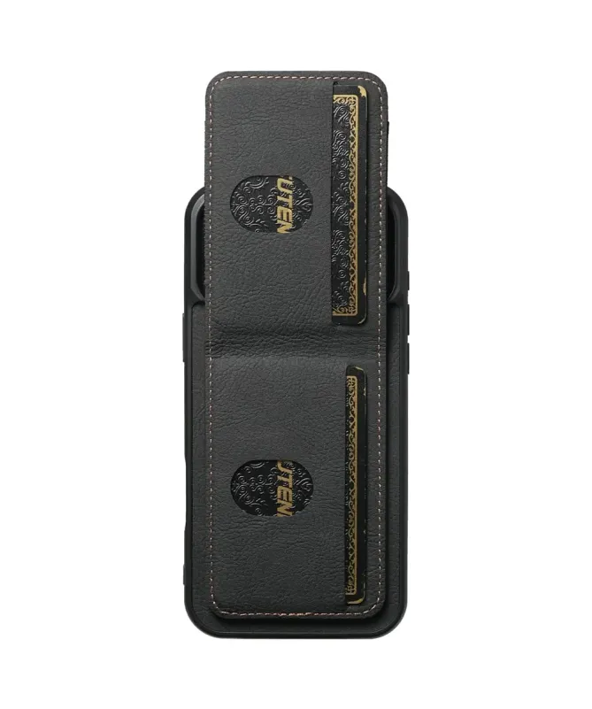 Coque iPhone 17 Pro Max avec Rabat Porte-Carte et Support | H03