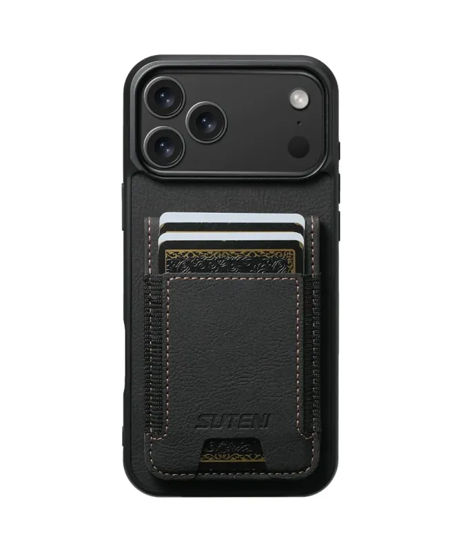 Coque iPhone 17 Pro Max avec Rabat Porte-Carte et Support | H03