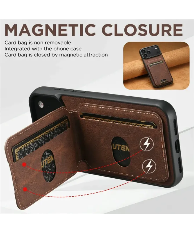 Coque iPhone 17 Pro Max avec Poche pour Cartes et Support