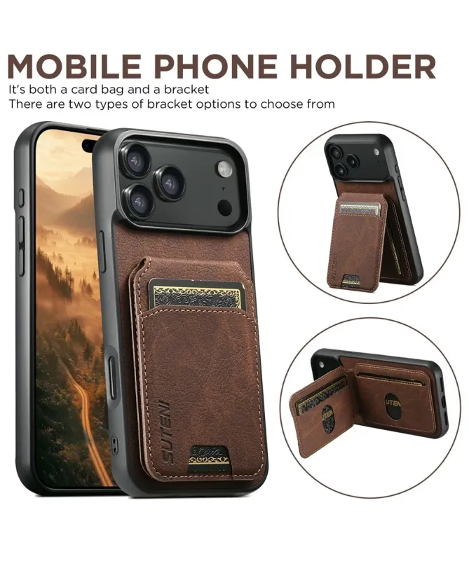 Coque iPhone 17 Pro Max avec Poche pour Cartes et Support