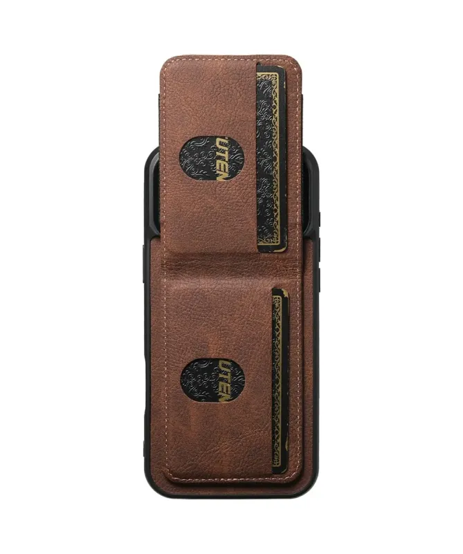 Coque iPhone 17 Pro Max avec Rabat Porte-Carte et Support | H03