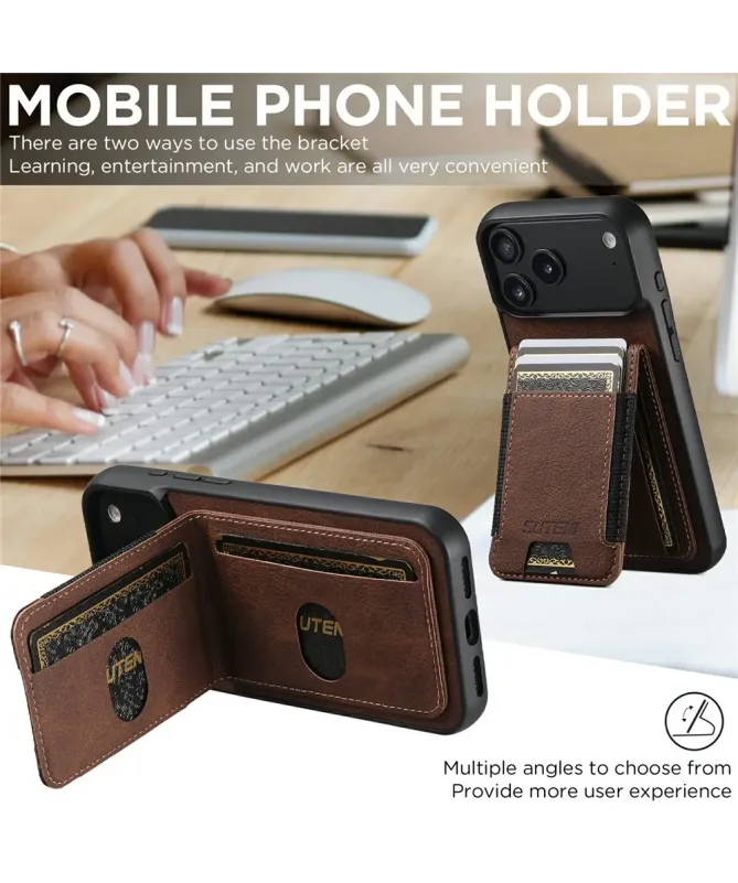 Coque iPhone 17 Pro Max avec Rabat Porte-Carte et Support | H03