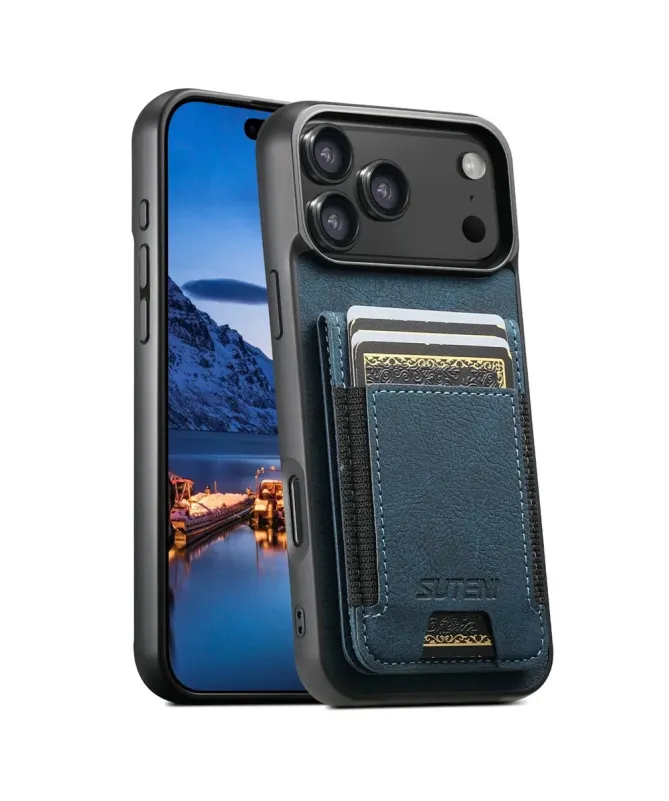 Coque iPhone 17 Pro Max avec Rabat Porte-Carte et Support | H03