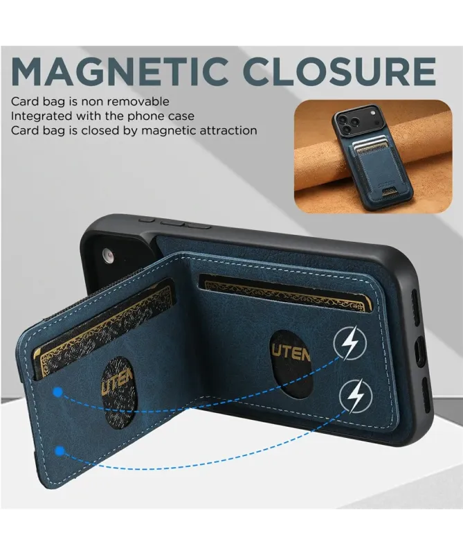 Coque iPhone 17 Pro Max avec Rabat Porte-Carte et Support | H03