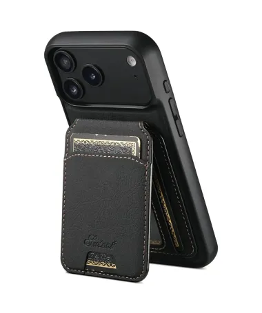 Coque iPhone 17 Pro Max Effet Cuir avec Portefeuille Amovible