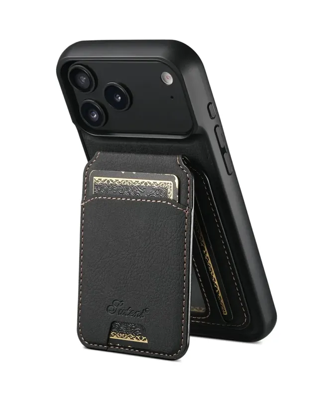 Coque iPhone 17 Pro Max Effet Cuir avec Portefeuille Amovible